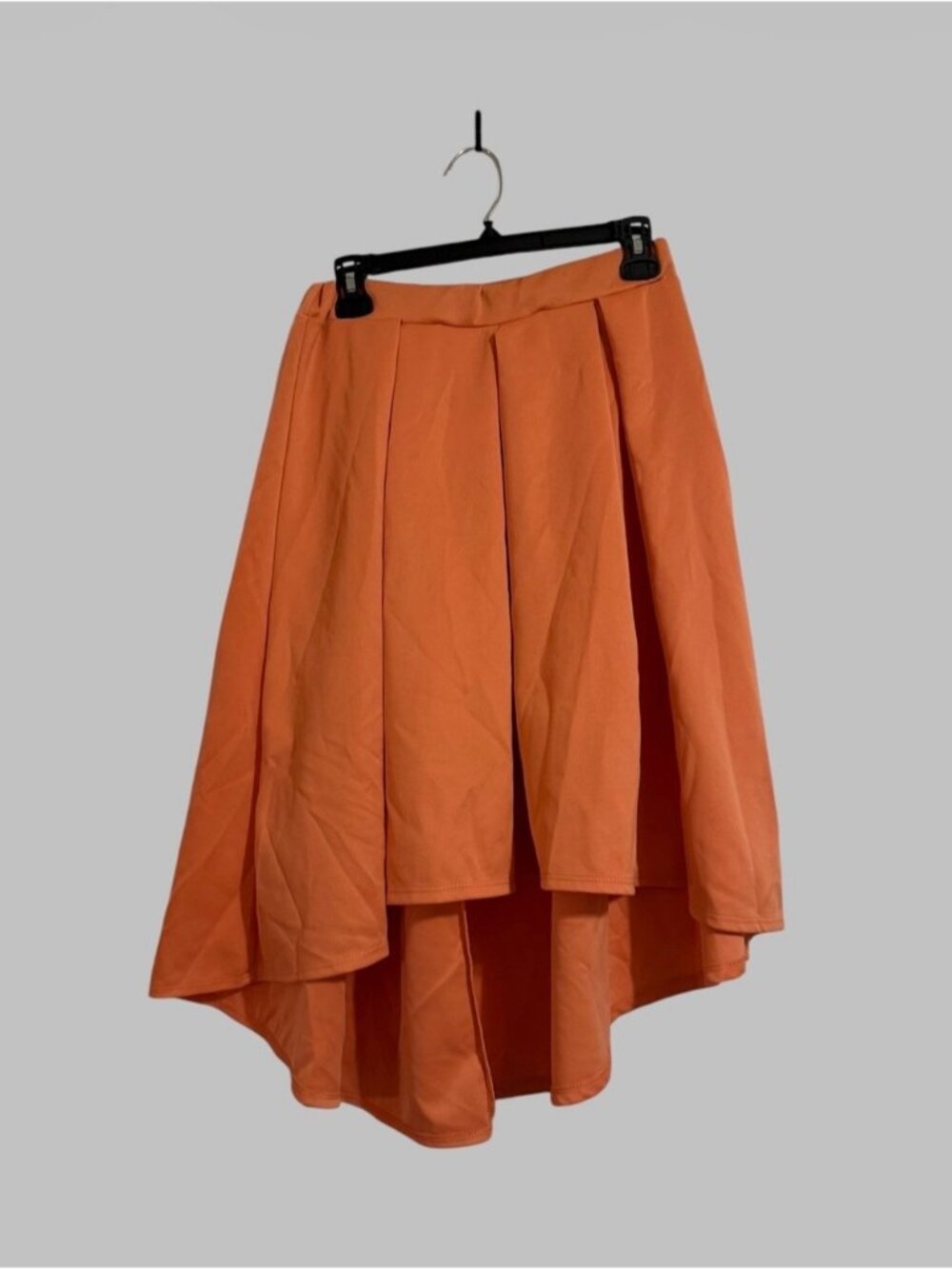 Top Fashion High-Low Pleated Skirt in Coral - Women's Elegant Flow
